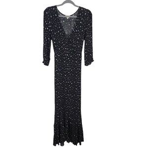 Orange Creek Ditsy Floral Maxi Dress in Black‎ - Size Large